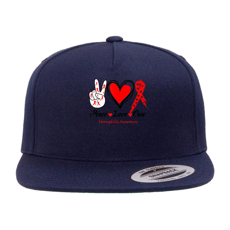 Peace Love Cure Hemophilia Awareness T Shirt 5 panel snapback cap by cm-arts | Artistshot