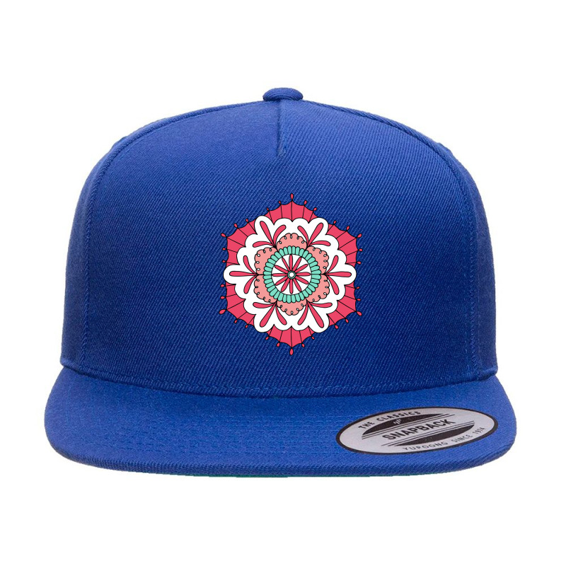 Pink Fin Mandala Circle  Spiritual Yoga Sweatshirt 5 Panel Snapback Cap | Artistshot