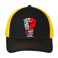 Her Fight Is My Fight Stroke Ischemic Paralysis Red Gloves T Shirt Pa Trucker Cap | Artistshot