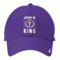 Religious Jesus Is King Christian Church Lord Believer Gifts Men Nike Dri-fit Cap | Artistshot