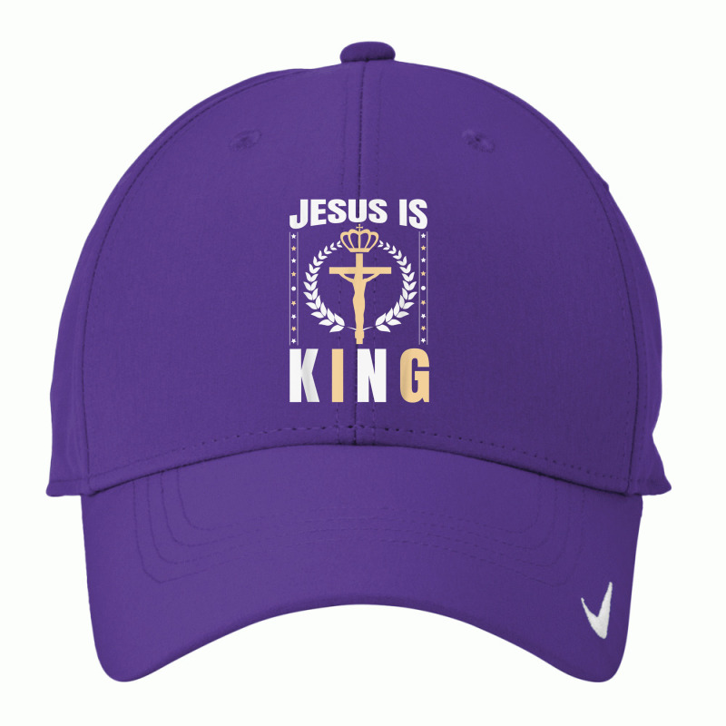 Religious Jesus Is King Christian Church Lord Believer Gifts Men Nike Dri-FIT Cap by Aria-Proctor | Artistshot