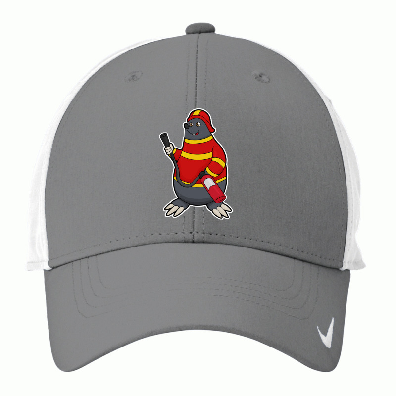 Fire Department T  Shirt Mole As Firefighter With Fire Extinguisher T Nike Dri-FIT Cap by redwingcoot | Artistshot