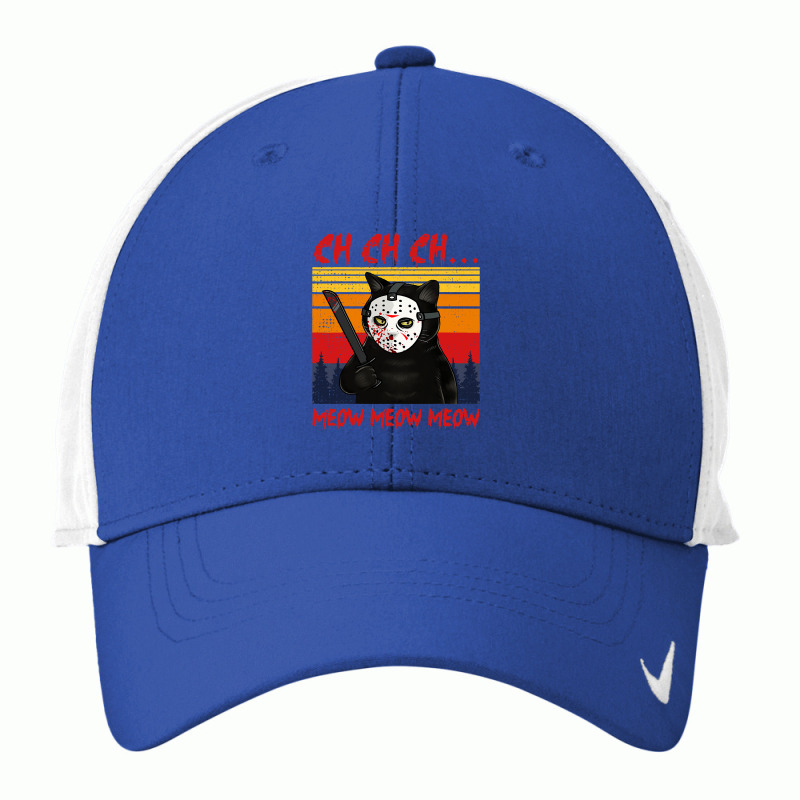 Chchch Meow Meow Horror Cat Bloody Knife Hilarious Halloween 147 Nike Dri-FIT Cap by peafowl | Artistshot