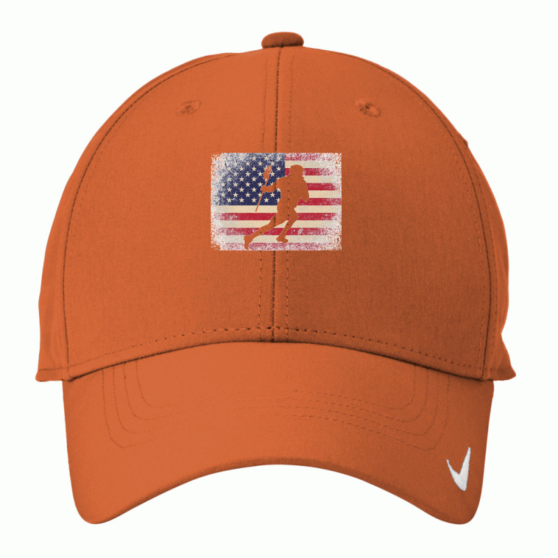 Lacrosse 4th Of July Gift American Flag Usa  Ball Stick Premium Nike Dri-FIT Cap by EaglesonBonnie | Artistshot