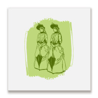 Women With Umbrellas Metal Print Square | Artistshot