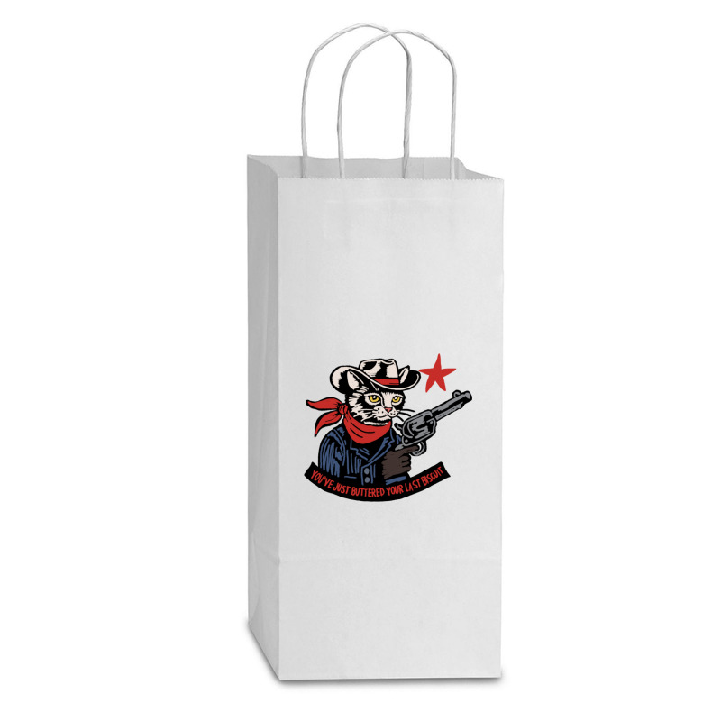 Cowboy Western Cat Double Wine Paper Bag - 6 1/2 X 3 1/2 X 12 3/8 | Artistshot