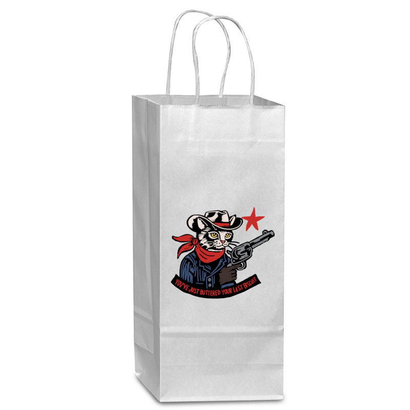 Cowboy Western Cat Wine Paper Bag - 5 1/2 X 3 1/4 X 13 | Artistshot