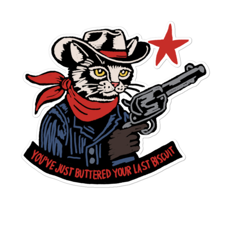 Cowboy Western Cat Sticker | Artistshot