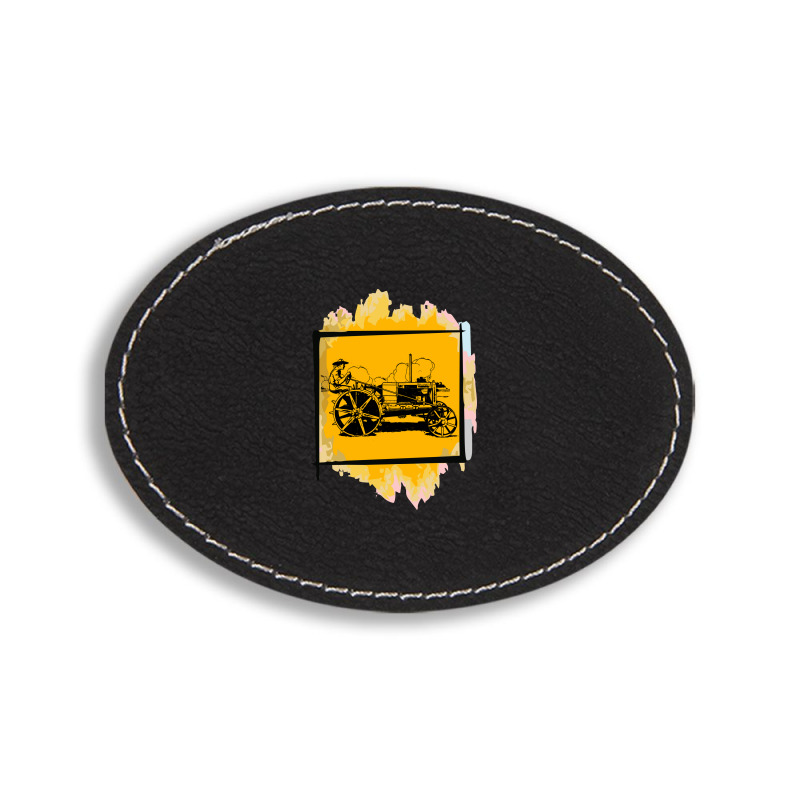 Old Tractor Oval Leatherette Patch | Artistshot