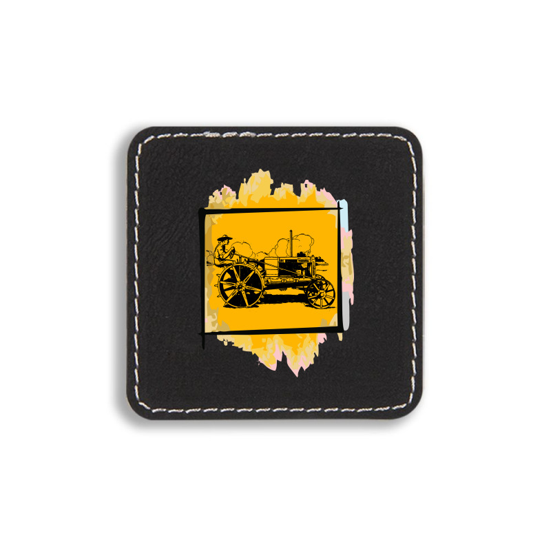 Old Tractor Square Leatherette Patch | Artistshot