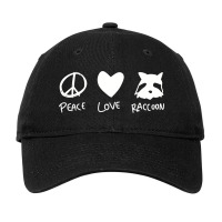 Peace Love Raccoons Animal-44 Adjustable Cap | Artistshot