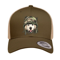 Golden Retriever Military Soldier Veterans Day Pet Dog Lover Retro Trucker Cap | Artistshot