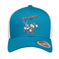 Us The Simpsons Itchy & Scratchy Hammer 01 Heather Grey_h Retro Trucker Cap | Artistshot