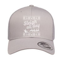 Ugly Christmas Sweater Santa Sleigh All Day Retro Trucker Cap | Artistshot