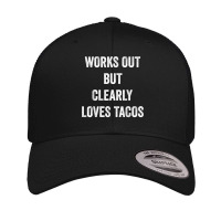 Funny Works Out But Clearly Loves Tacos Distressed Grunge T Shirt Retro Trucker Cap | Artistshot