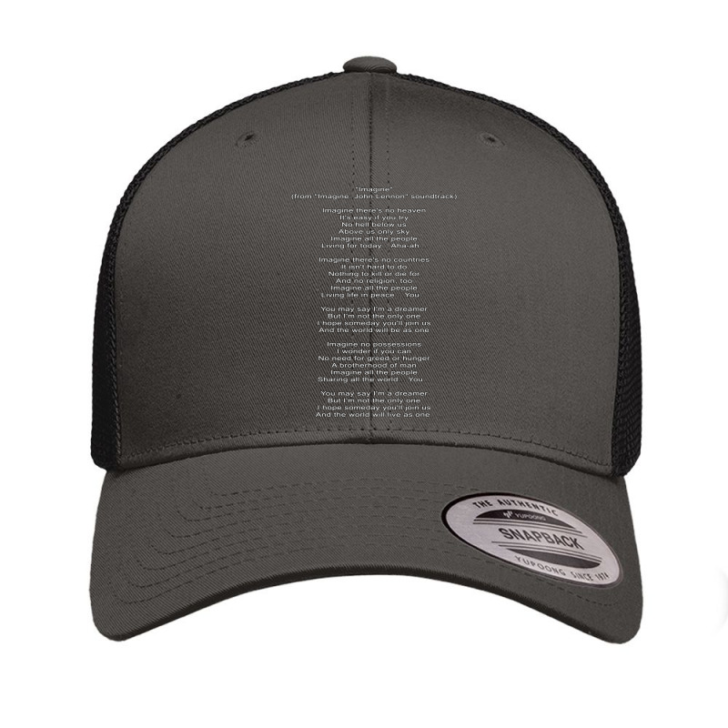 Imagine Lyrics From Imagine Soundtrack Retro Trucker Cap by WayneDavid | Artistshot