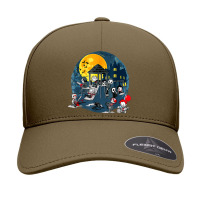 Horror Clubhouse In Park Halloween Spooky Characters Costume Seamless Cap | Artistshot