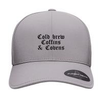 Halloween Shirt Cold Brew, Coffins & Covens T Shirt Seamless Cap | Artistshot