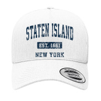 Staten Island New York Ny Vintage Athletic Sports Design Yupoong Trucker Cap | Artistshot