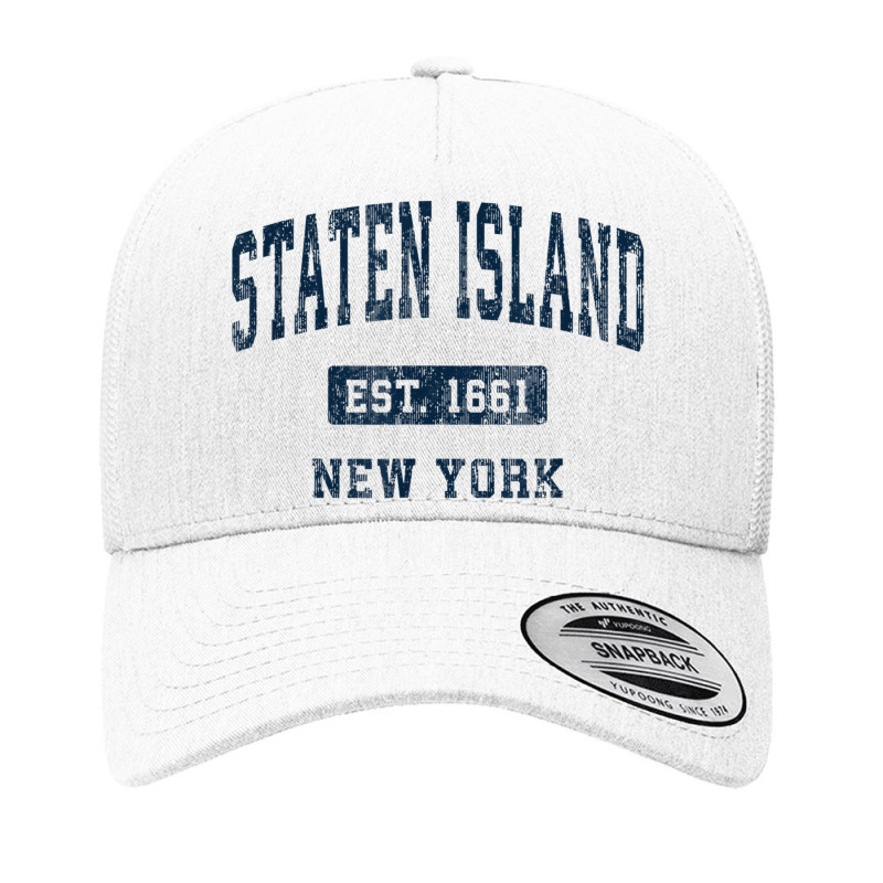 Staten Island New York Ny Vintage Athletic Sports Design Yupoong Trucker Cap by Stunner | Artistshot