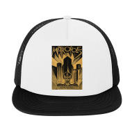 Metropolis Fritz Lang 1926 Vintage Movie Poster B&amp;w Classic Foam Snapback Hat | Artistshot