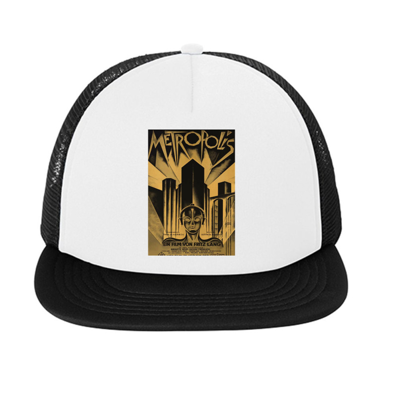 Metropolis Fritz Lang 1926 Vintage Movie Poster B&amp;w Classic Foam Snapback hat by cm-arts | Artistshot