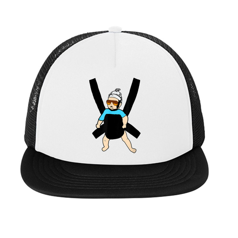 Carlos   Hangover Baby With Sunglasses In A Strap T Shirt Foam Snapback Hat | Artistshot