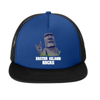 Easter Island Rocks Moai Statue Rapa Nui Rock Music Foam Snapback Hat | Artistshot