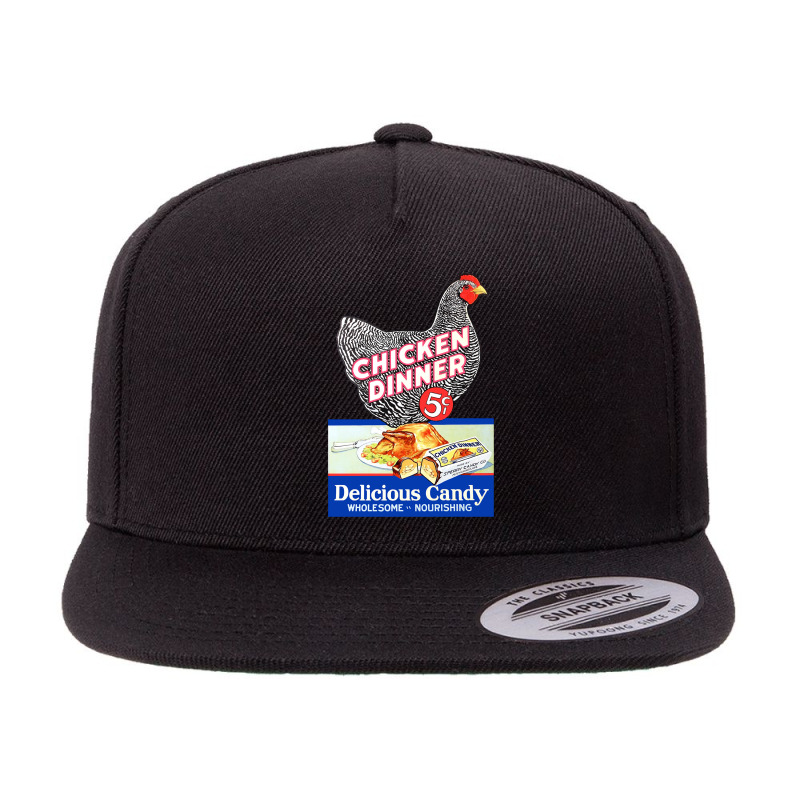 1923 Chicken Dinner Candy Bar Pop Cardboard Stand-up Advertisement Wit 5 Panel Snapback Cap | Artistshot