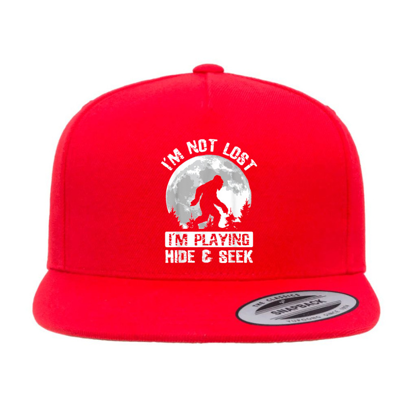 Retro Bigfoot Im Not Lost Im Playing Hide & Seek Sasquatch 5 panel snapback cap by saterseim | Artistshot