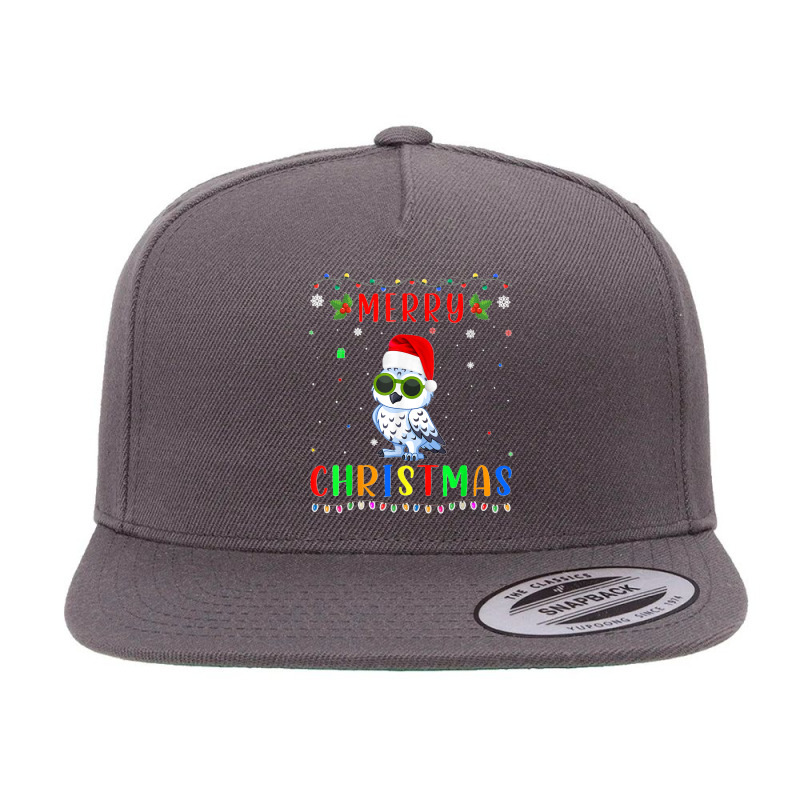 Xmas Light Snowy Owl Design Matching Christmas Pajama 5 panel snapback cap by saterseim | Artistshot