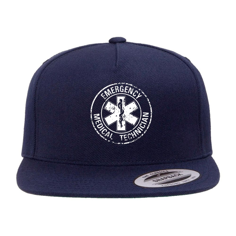 Emergency Medical Technician, Emergency Medical, Technician, Distresse 5 Panel Snapback Cap | Artistshot