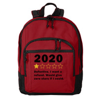 Funny 2020 1 Star Review  Very Bad  Social Distancing Long Sleeve T Sh Basic Backpack | Artistshot