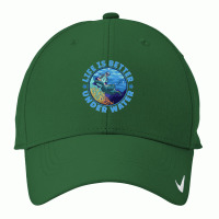 Life Is Better Under Water Marine Biology Scuba Diver Premium Nike Dri-fit Cap | Artistshot