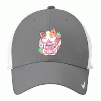 Strawberry Shake Strawberry Milk Cat Kawaii Neko Anime T Shirt Nike Dri-fit Cap | Artistshot