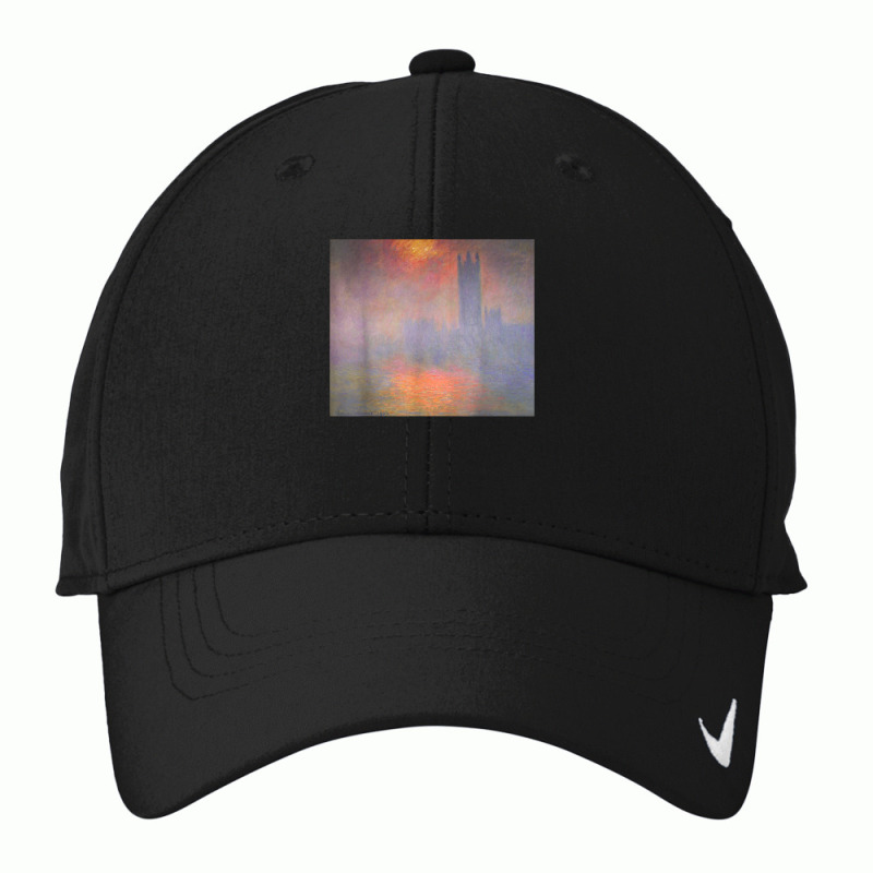 Monet's London Houses Of Parliament The Sun Shining Fog T Shirt Nike Dri-FIT Cap by densonozmastonmq | Artistshot