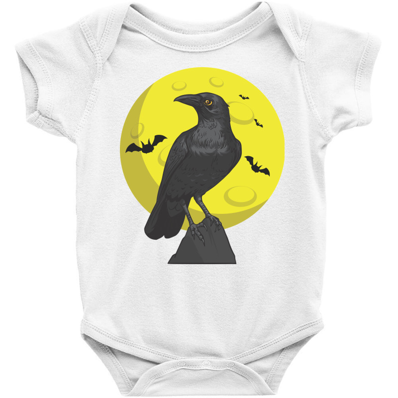 Crow, Bird, Birds, Black, Moon, Animal, Animalsbir Baby Bodysuit by HILstore | Artistshot