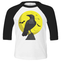 Crow, Bird, Birds, Black, Moon, Animal, Animalsbir Toddler 3/4 Sleeve Tee | Artistshot