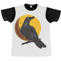 Crow, Bird, Birds, Black, Moon, Animal, Animals Graphic T-shirt | Artistshot