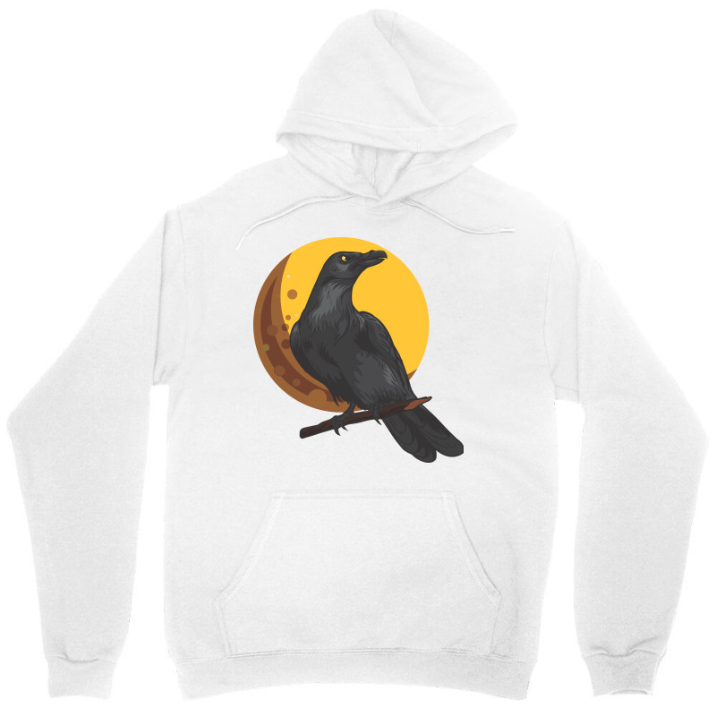 Crow, Bird, Birds, Black, Moon, Animal, Animals Unisex Hoodie by HILstore | Artistshot