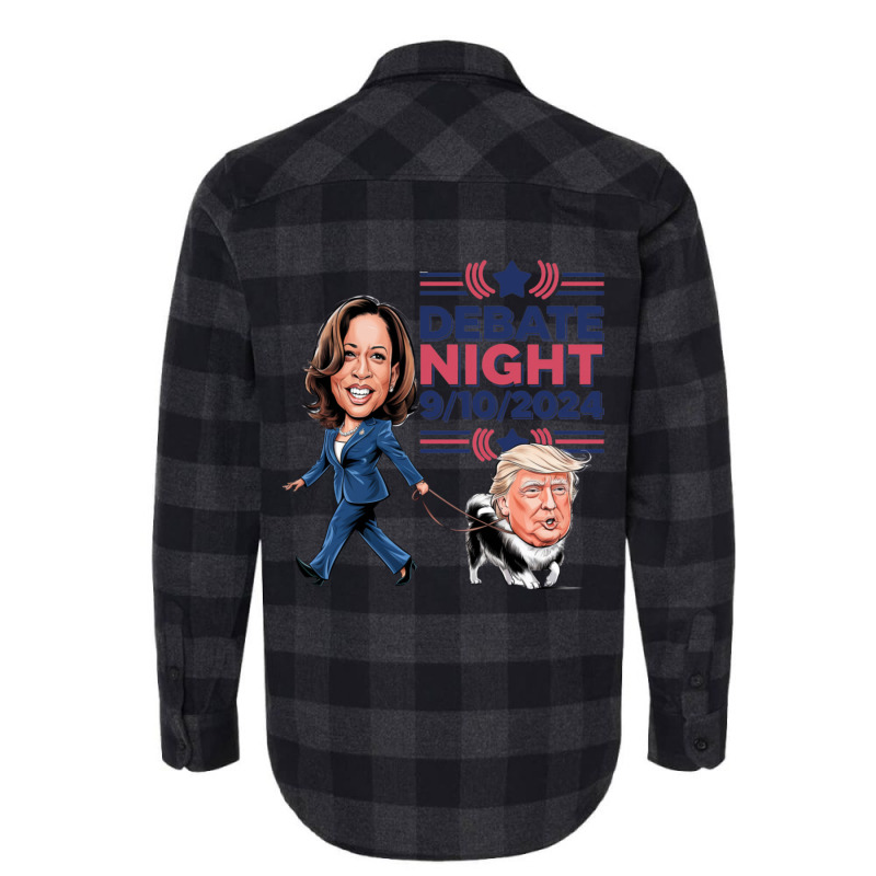 Funny Kamala Dog Walks Trump Flannel Shirt | Artistshot