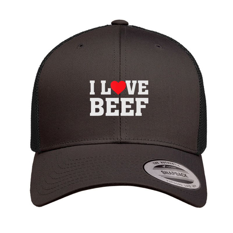 I Heart Love Beef Cow Meat Food Lover Retro Trucker Cap by cm-arts | Artistshot