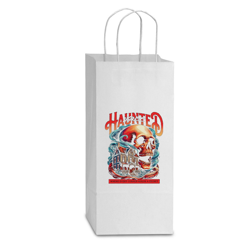 House Haunted Double Wine Paper Bag - 6 1/2 X 3 1/2 X 12 3/8 | Artistshot