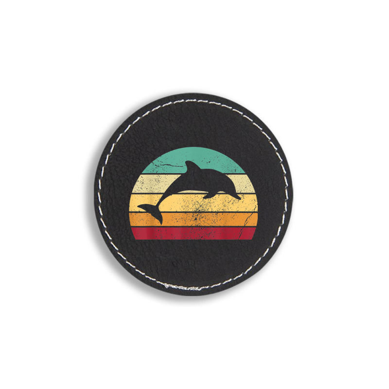 Save The Dolphin Round Leatherette Patch | Artistshot