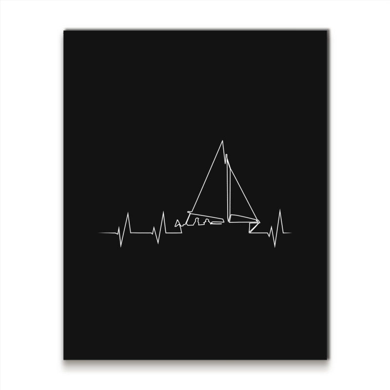 Funny Sailboat Heartbeat Metal Print Vertical | Artistshot