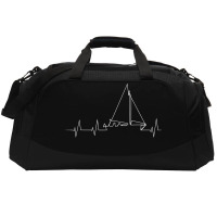 Funny Sailboat Heartbeat Active Duffel | Artistshot