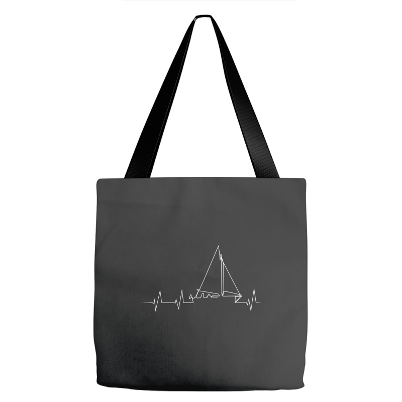 Funny Sailboat Heartbeat Tote Bags | Artistshot