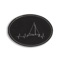 Funny Sailboat Heartbeat Oval Leatherette Patch | Artistshot