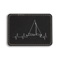 Funny Sailboat Heartbeat Rectangle  Leatherette Patch | Artistshot