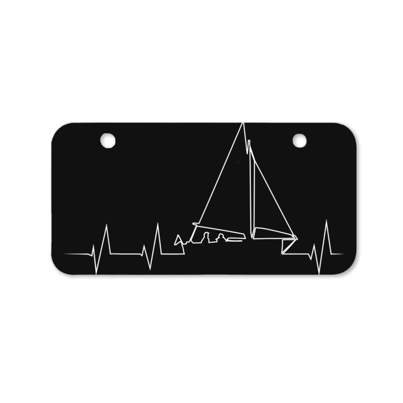 Funny Sailboat Heartbeat Bicycle License Plate | Artistshot